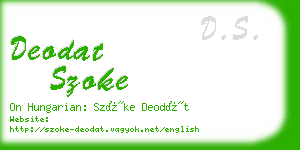 deodat szoke business card